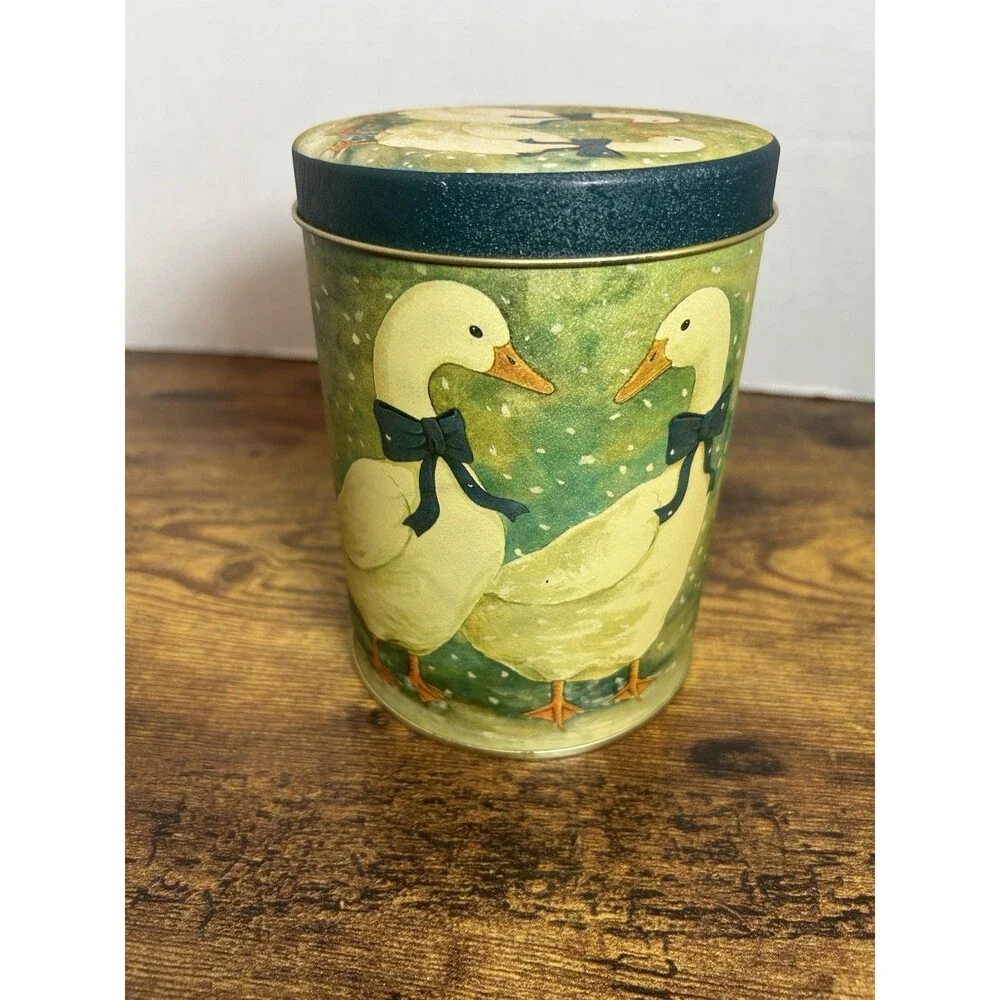 Vintage Winter Geese Tins Set of 3 Christmas Around the World Holiday Canisters